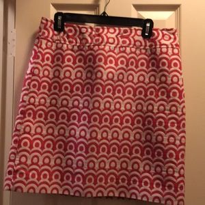 Ann Taylor Pencil skirt Hot Pink & White
